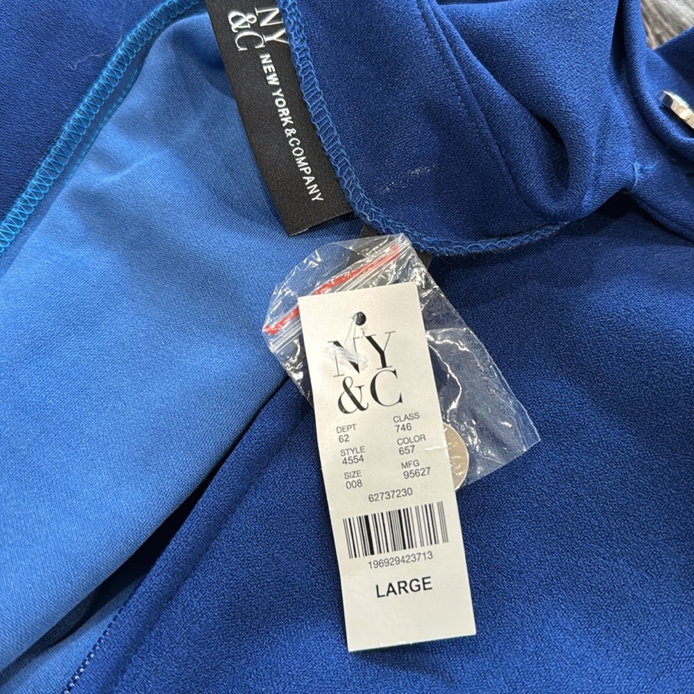 New York & Company Blue Jumpsuit Size L - Picture 7 of 7